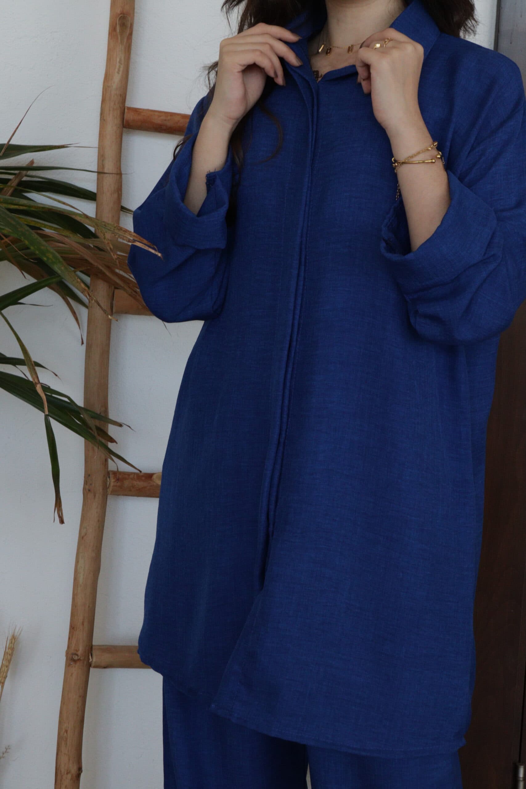 طقم بلوزة وبنطلون كاجوال كحلي